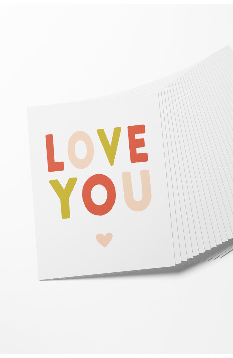 Joy Paper Co. LOVE YOU Mini Valentines Set of 8, Alternate, color, Coral, Gold, Blush Pink, White