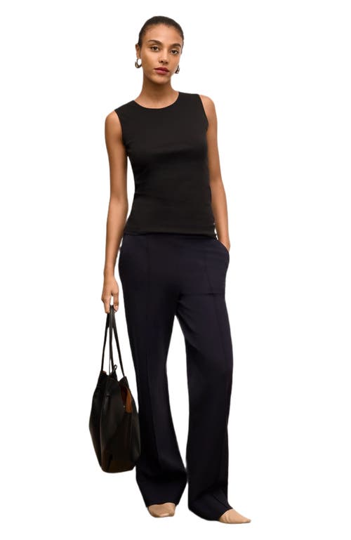 M.m.lafleur Paige Organic Ribbed Pima Cotton Tank In Black