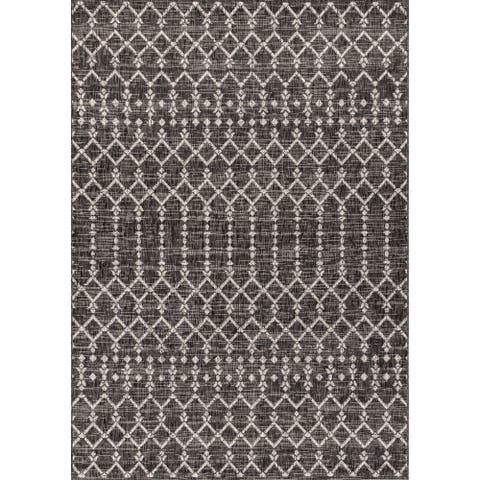 Ourika Moroccan Geometric Textured Weave Indoor/Outdoor Area Rug