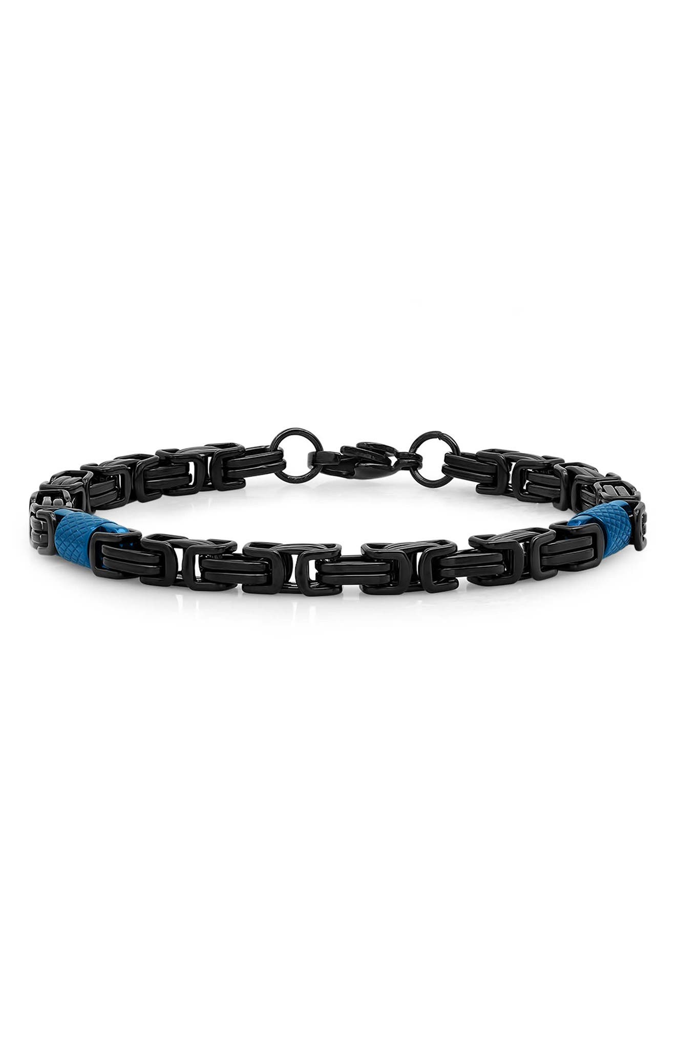 Men's Two Tone Byzantine Chain Bracelet