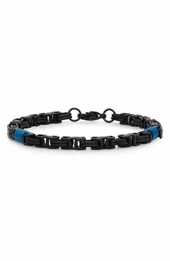 Men's Two Tone Byzantine Chain Bracelet
