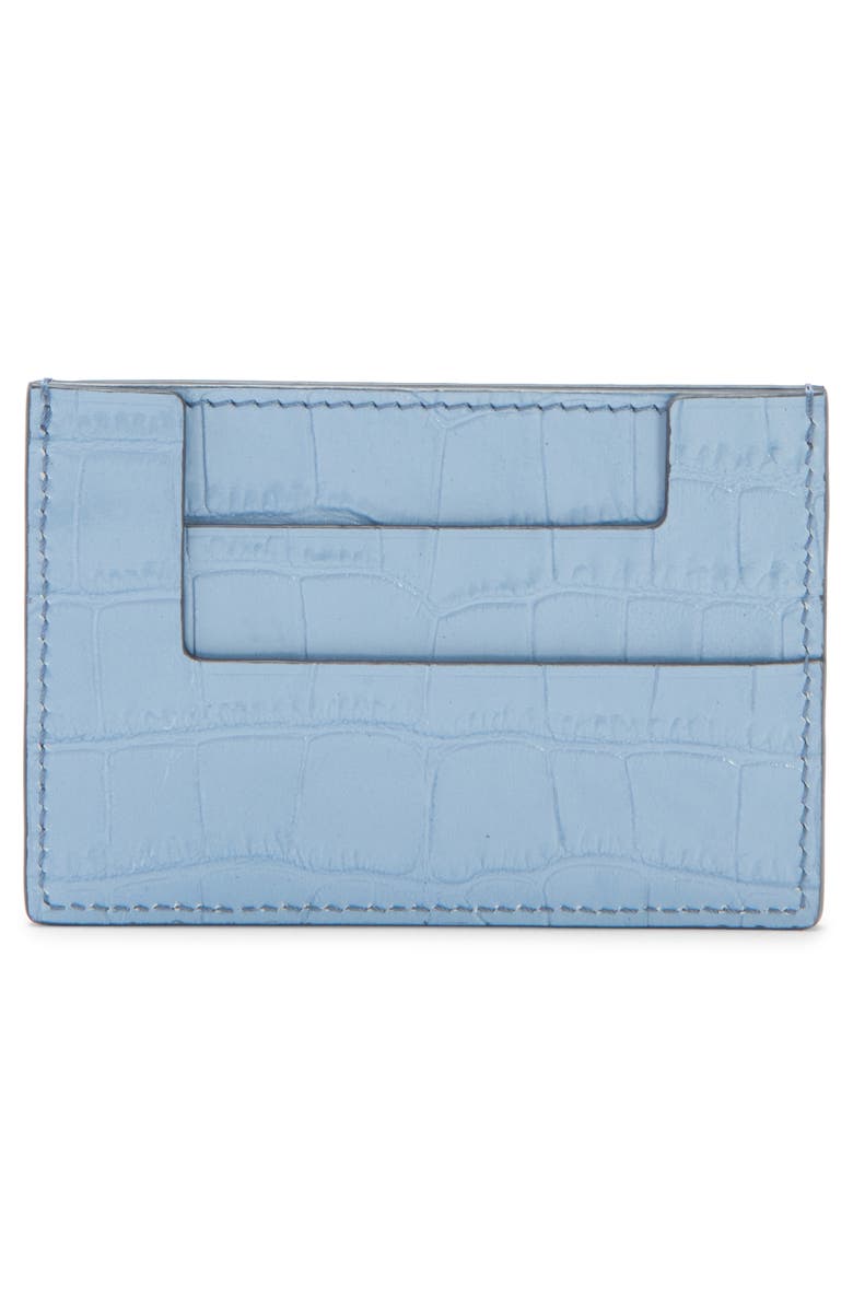 TOM FORD Croc Embossed Patent Leather Card Holder, Alternate, color, 