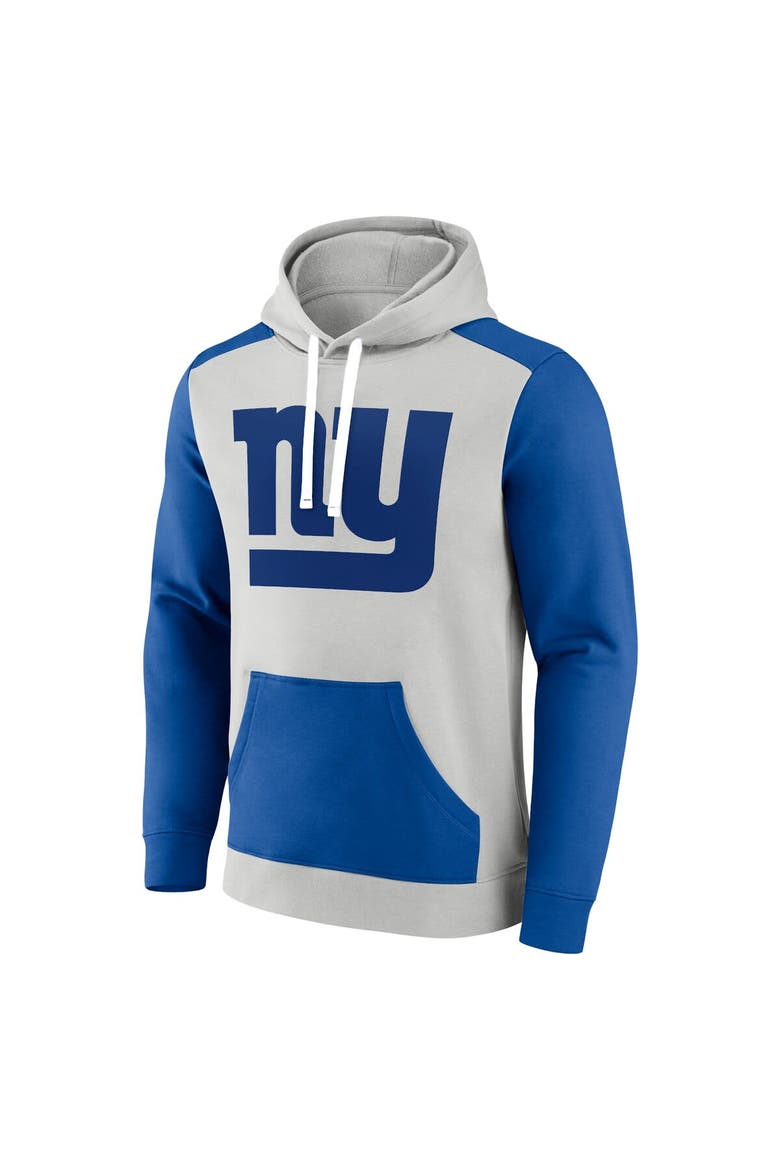 Men's Fanatics Branded Silver/Royal New York Giants Big & Tall Team Fleece Pullover Hoodie, Alternate, color, Silver
