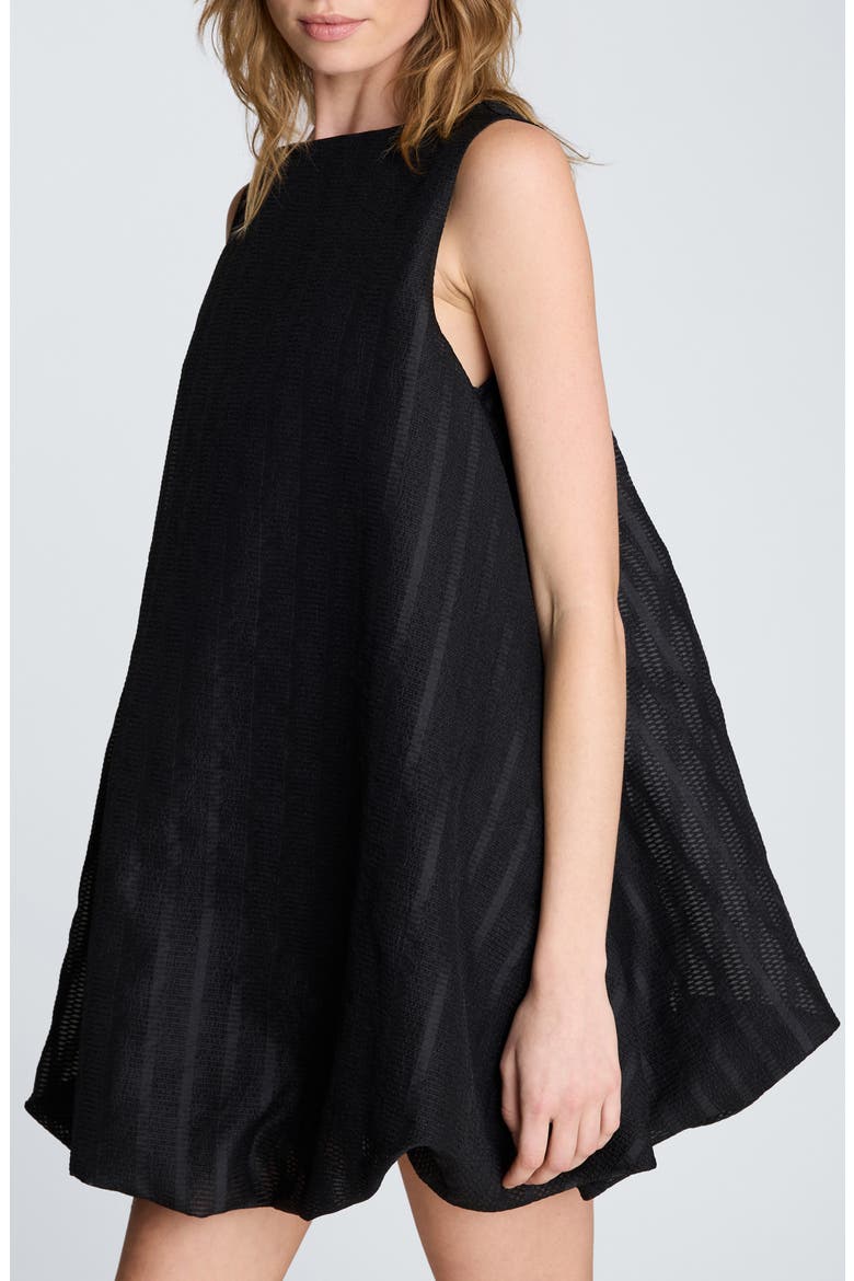 Bubble Hem Swing Minidress, Alternate, color, BLACK