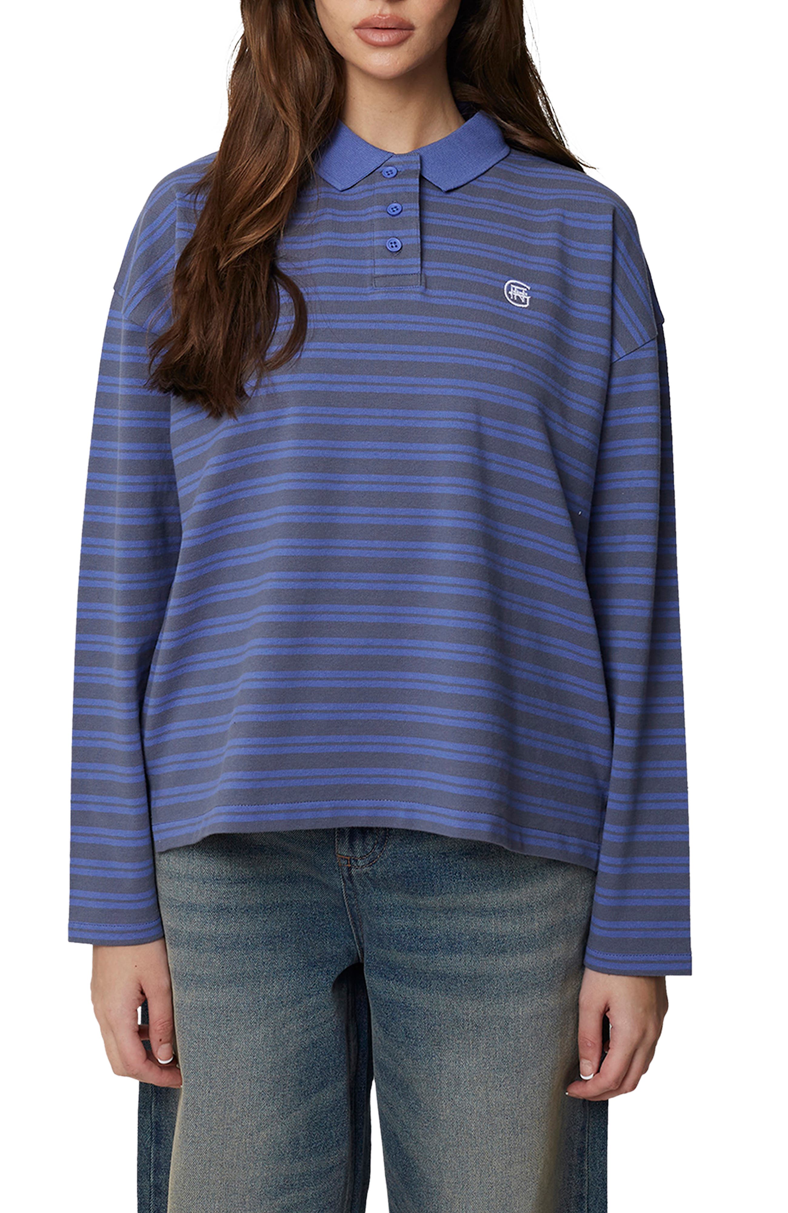 Long Sleeve Striped Polo - image 3