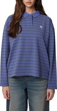 Good For Nothing Long Sleeve Striped Polo