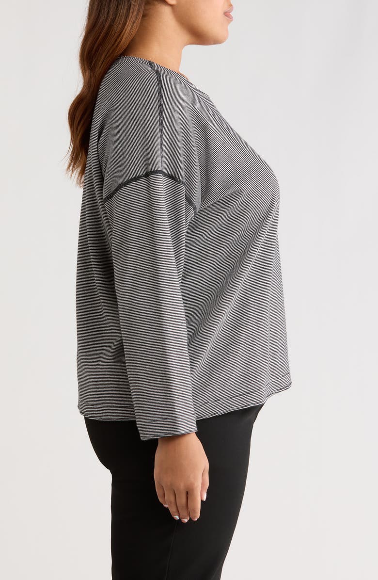 Eileen Fisher Reversible Organic Cotton Top, Alternate, color, Black/ Ivory