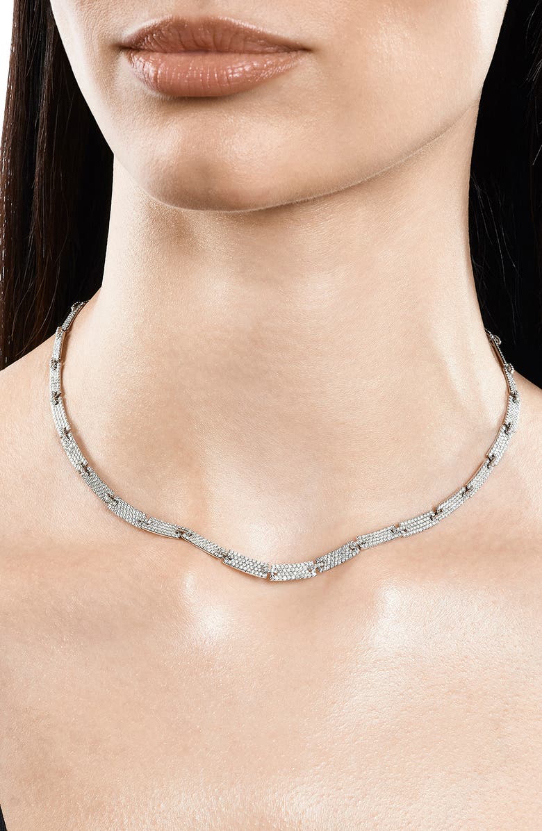 LANA 14K Gold Diamond Tag Necklace, Alternate, color, White Gold