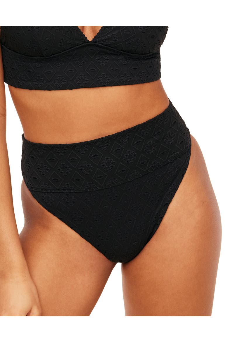 Madelaine Swimwear High-waisted Bikini Bottom, Main, color, Black