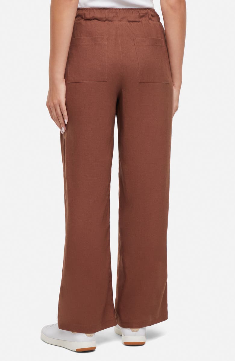 Three Dots Linen Wide Leg Pants, Alternate, color, Mustang