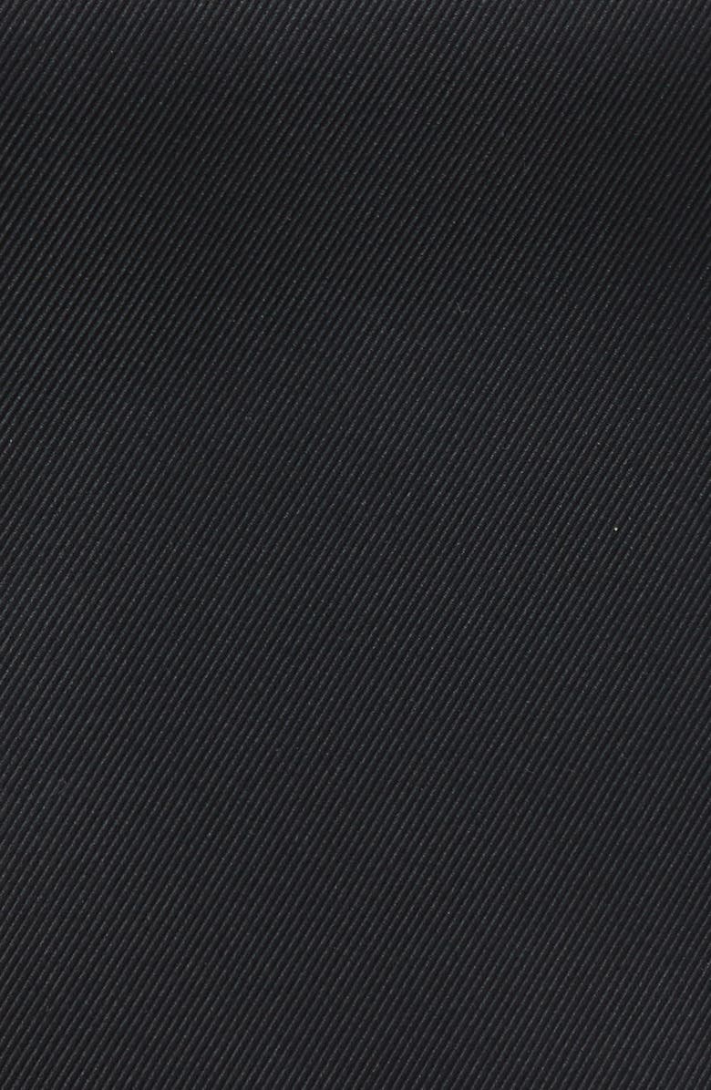 Nordstrom King Twill Silk Pocket Square, Alternate, color, Black