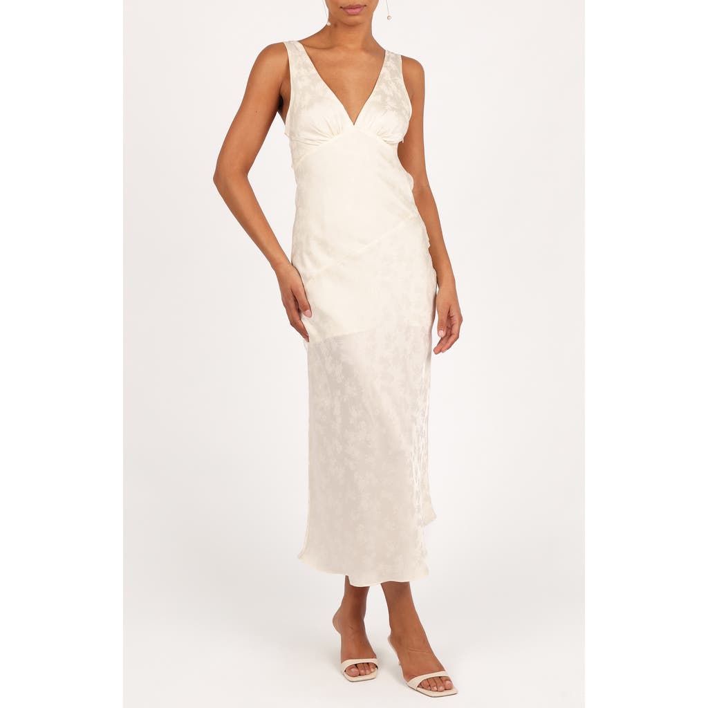 Petal And Pup Petal & Pup Billie Floral Satin Jacquard Dress In White