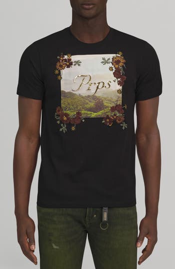 Prps Hickory Cotton Graphic T-shirt In Black