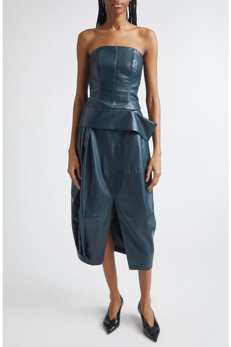 Daphne Faux Leather Skirt, Alternate, color, TURQUOISE