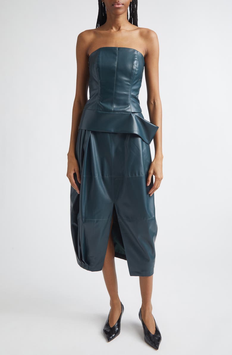 ISRAELLA KOBLA Daphne Faux Leather Skirt, Alternate, color, Turquoise