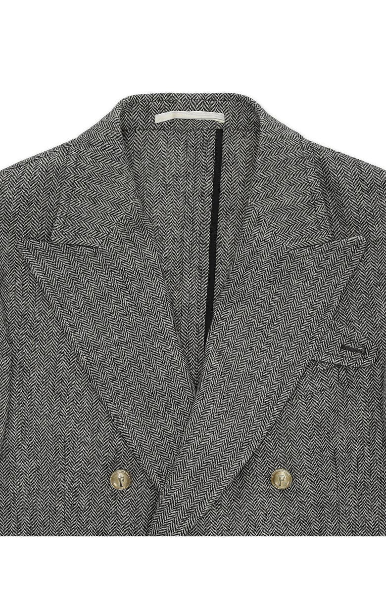 Fortela Travel Classic Herringbone Double Breasted Blazer, Alternate, color, Multicolor