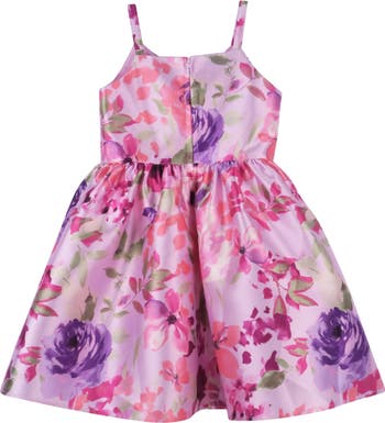 Kids' Bow Floral Party Dress