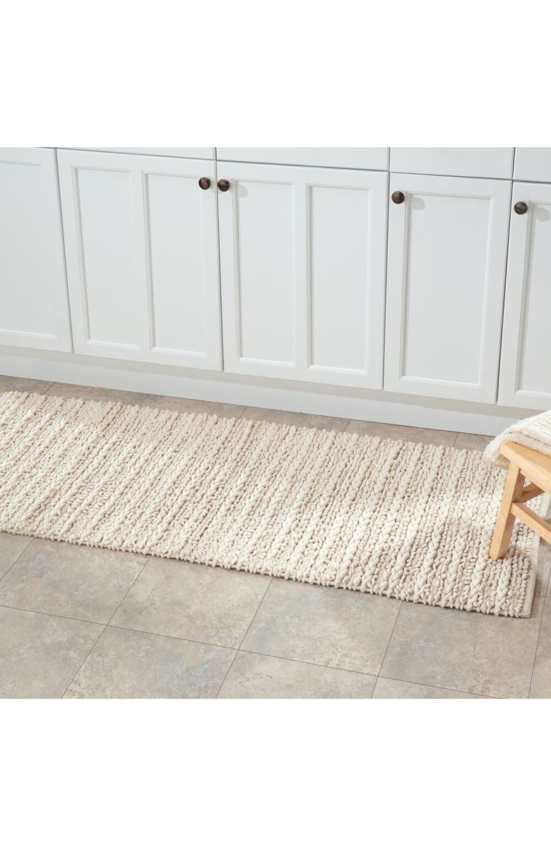 mDesign Bathroom 3 Piece Rug Set, Cotton, Water Absorbent Bath Mats, Natural/Tan, Alternate, color, 