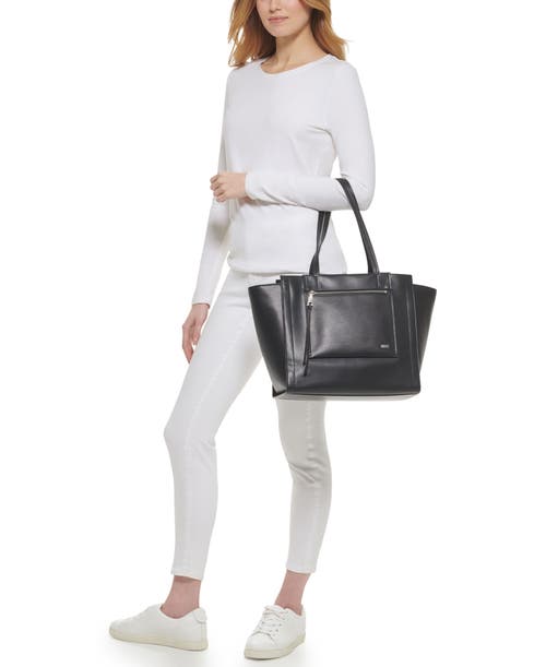 Dkny Pax Large Tote In Black/silver