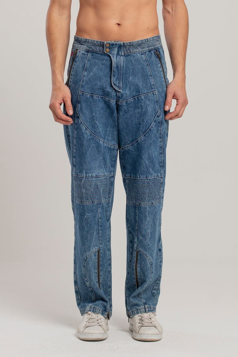 Free Heaven Motorcycle Jeans, Alternate, color, Blue