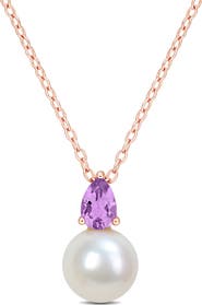 DELMAR Amethyst & Freshwater Pearl Pendant Necklace