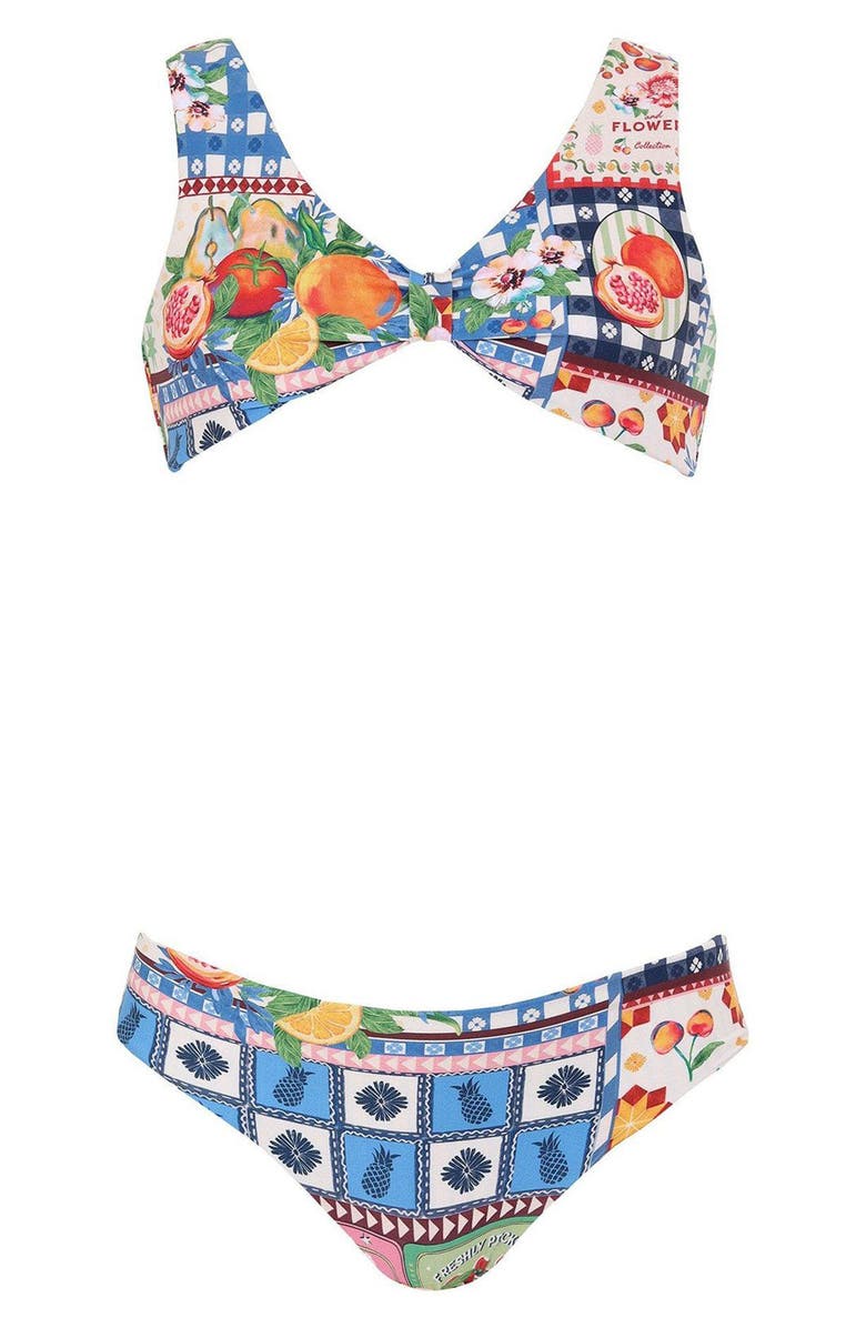 Agua Bendita Kids' Paz Two-Piece Swimsuit, Main, color, Multicolor