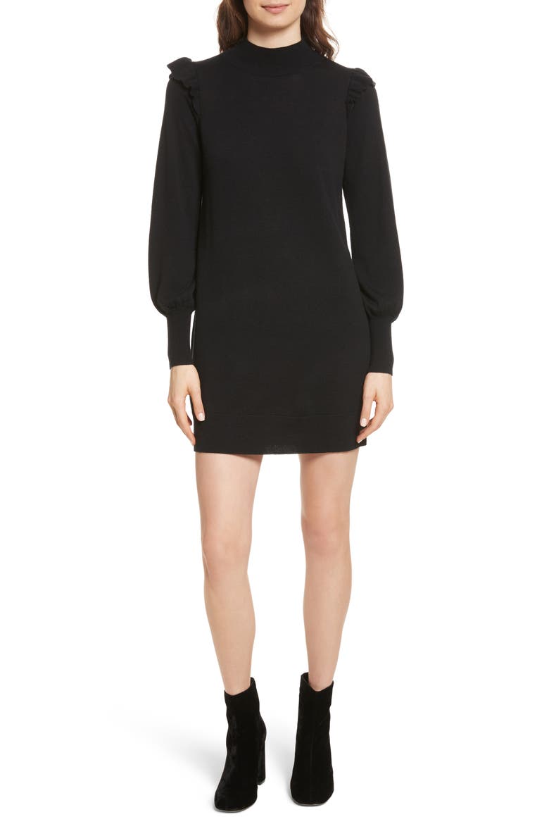 Catriona Wool & Silk Sweater Dress, Main, color, CAVIAR