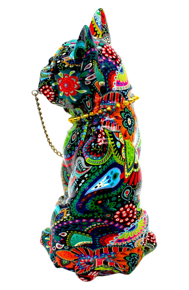 INTERIOR ILLUSIONS Sitting Flower French Bulldog Art Sculpture, Alternate, color, Multi-Color