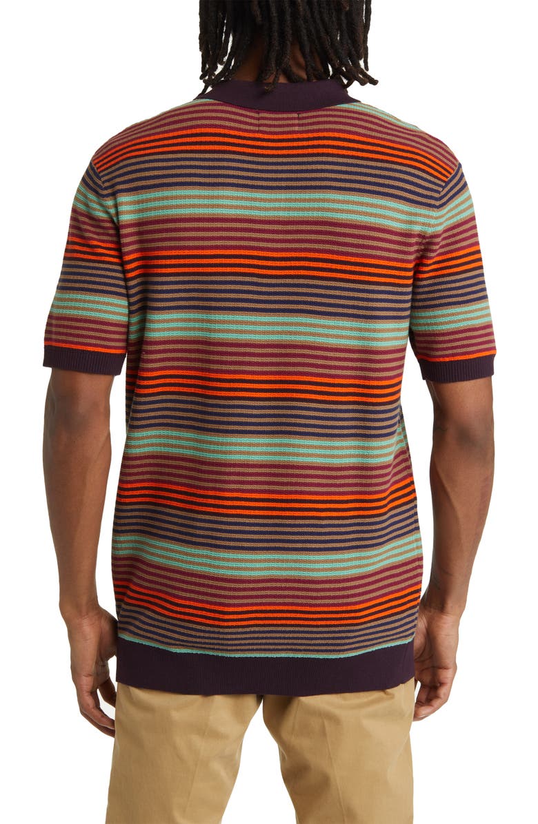 Scotch & Soda Hideaway Stripe Polo Sweater, Alternate, color, Red Multi Stripe