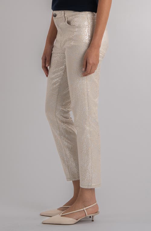 Kut From The Kloth Charlize Metallic Coated High Waist Ankle Cigarette Jeans In Multi