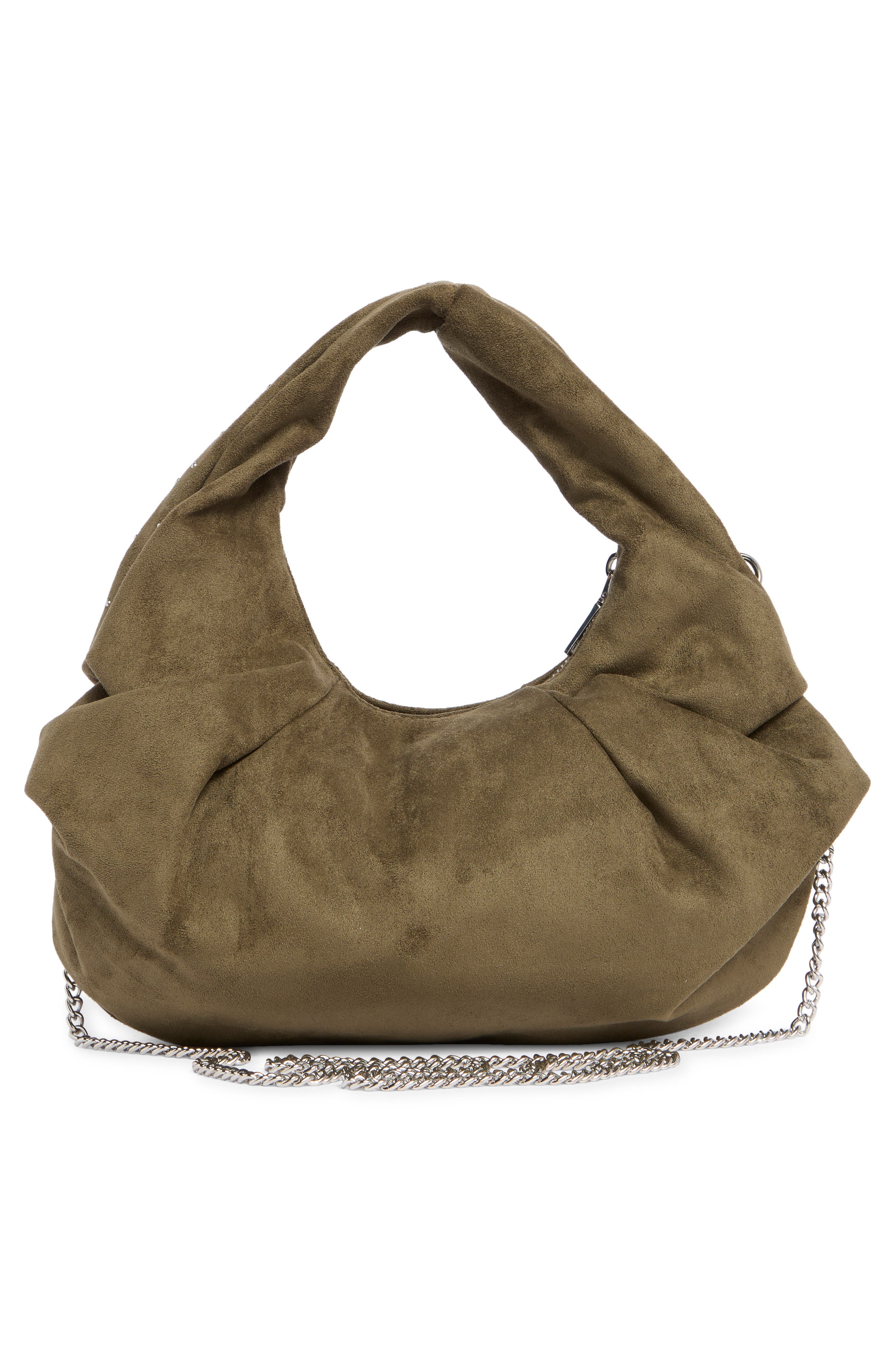 Studded Hobo Bag, Alternate, color, OLIVE