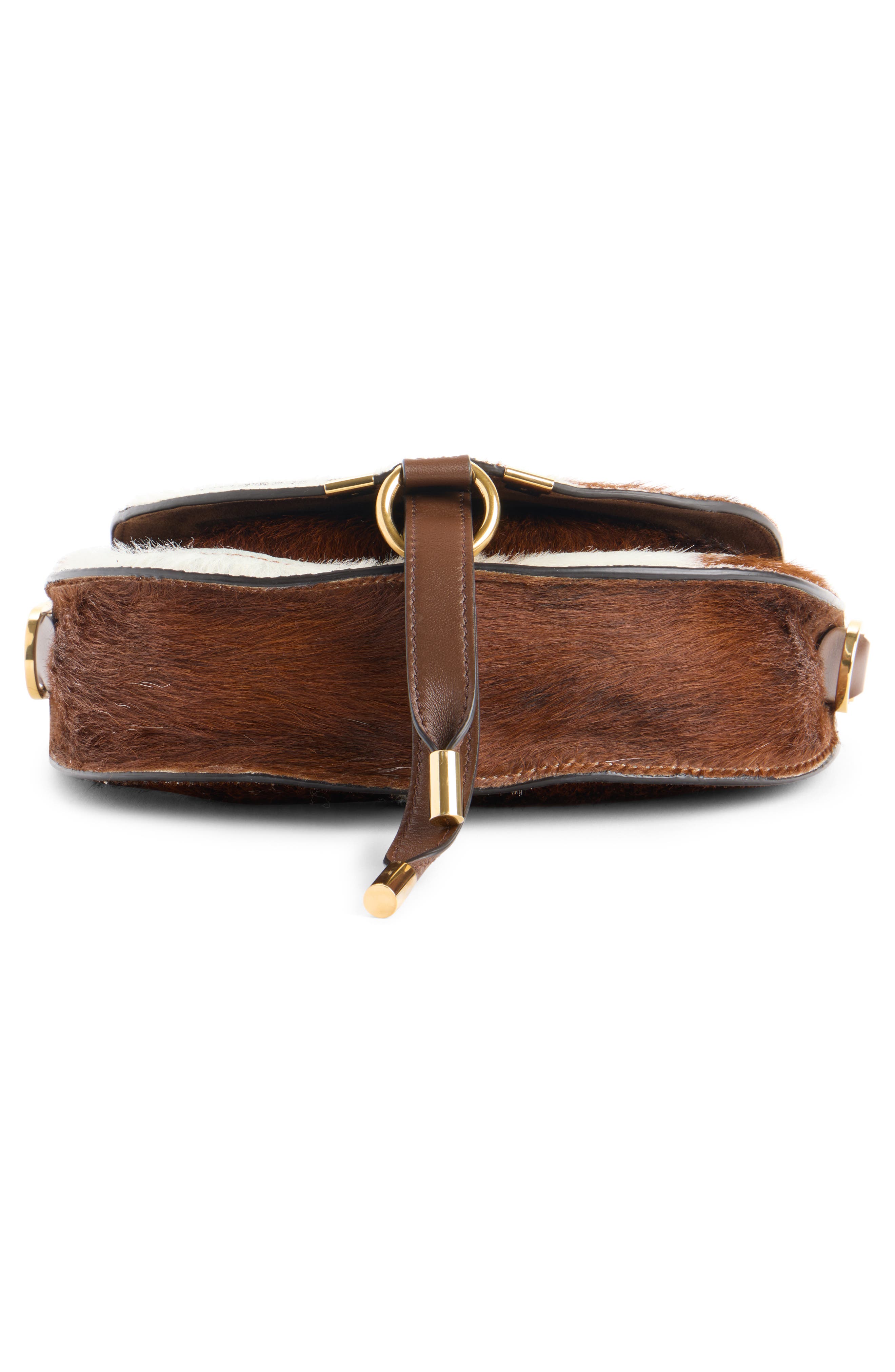 Marcie Genuine Calf Hair Shoulder Bag, Alternate, color, CHOCOLATE