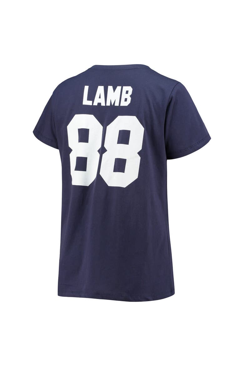 Women's CeeDee Lamb Navy Dallas Cowboys Plus Size Fair Catch Name & Number V-Neck T-Shirt, Alternate, color, Navy