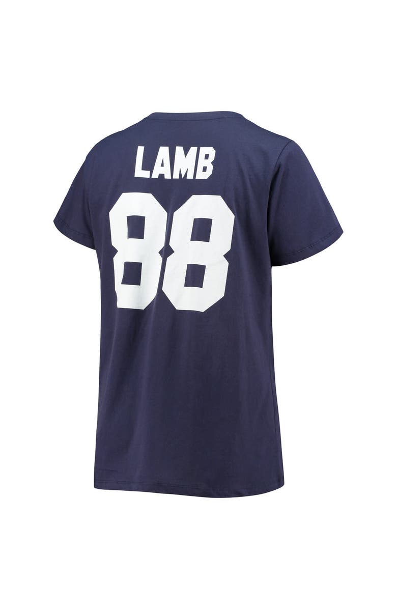 FANATICS Women's CeeDee Lamb Navy Dallas Cowboys Plus Size Fair Catch Name & Number V-Neck T-Shirt, Alternate, color, Navy
