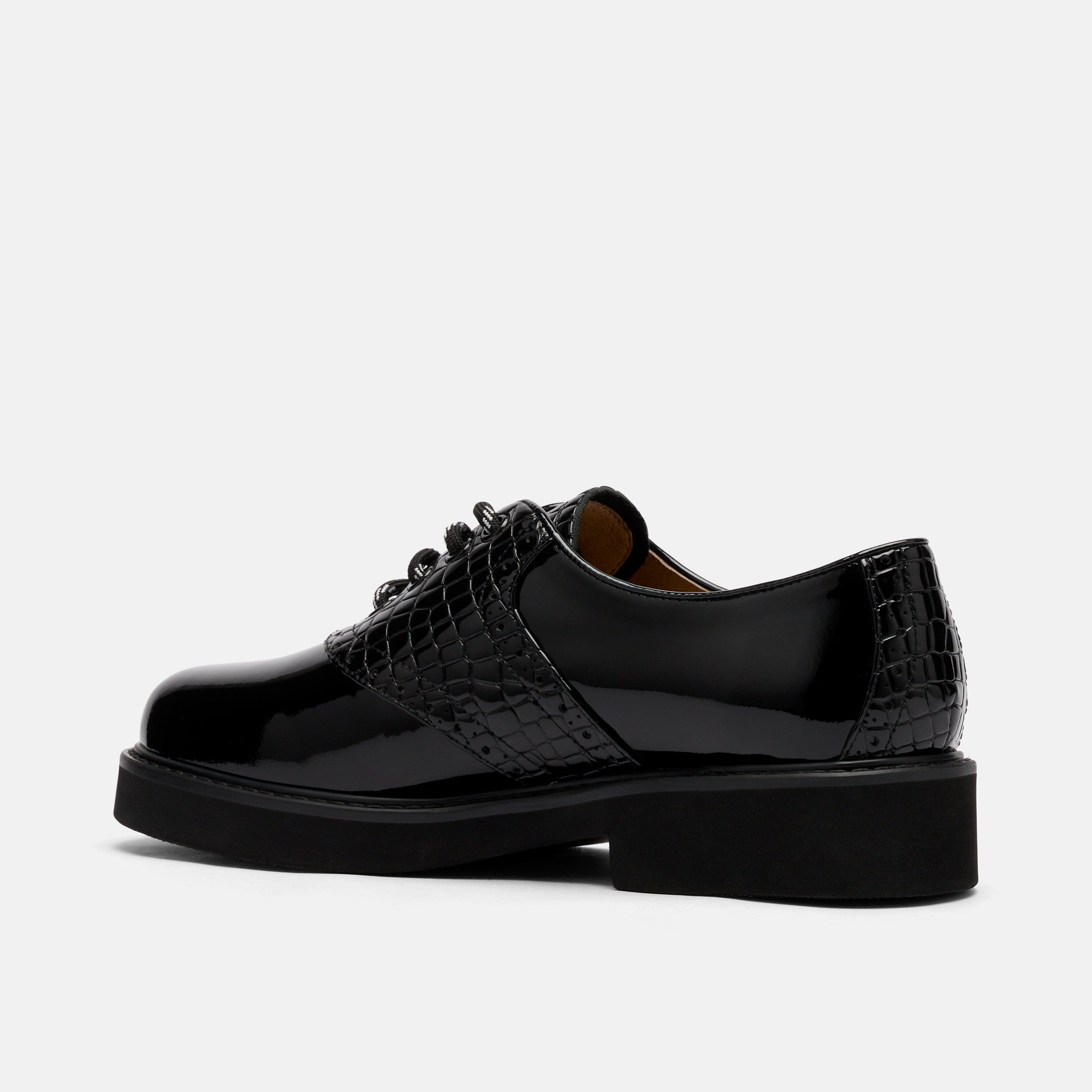 MARC NOLAN Demi Calf Leather Lug Oxfords, Alternate, color, Black