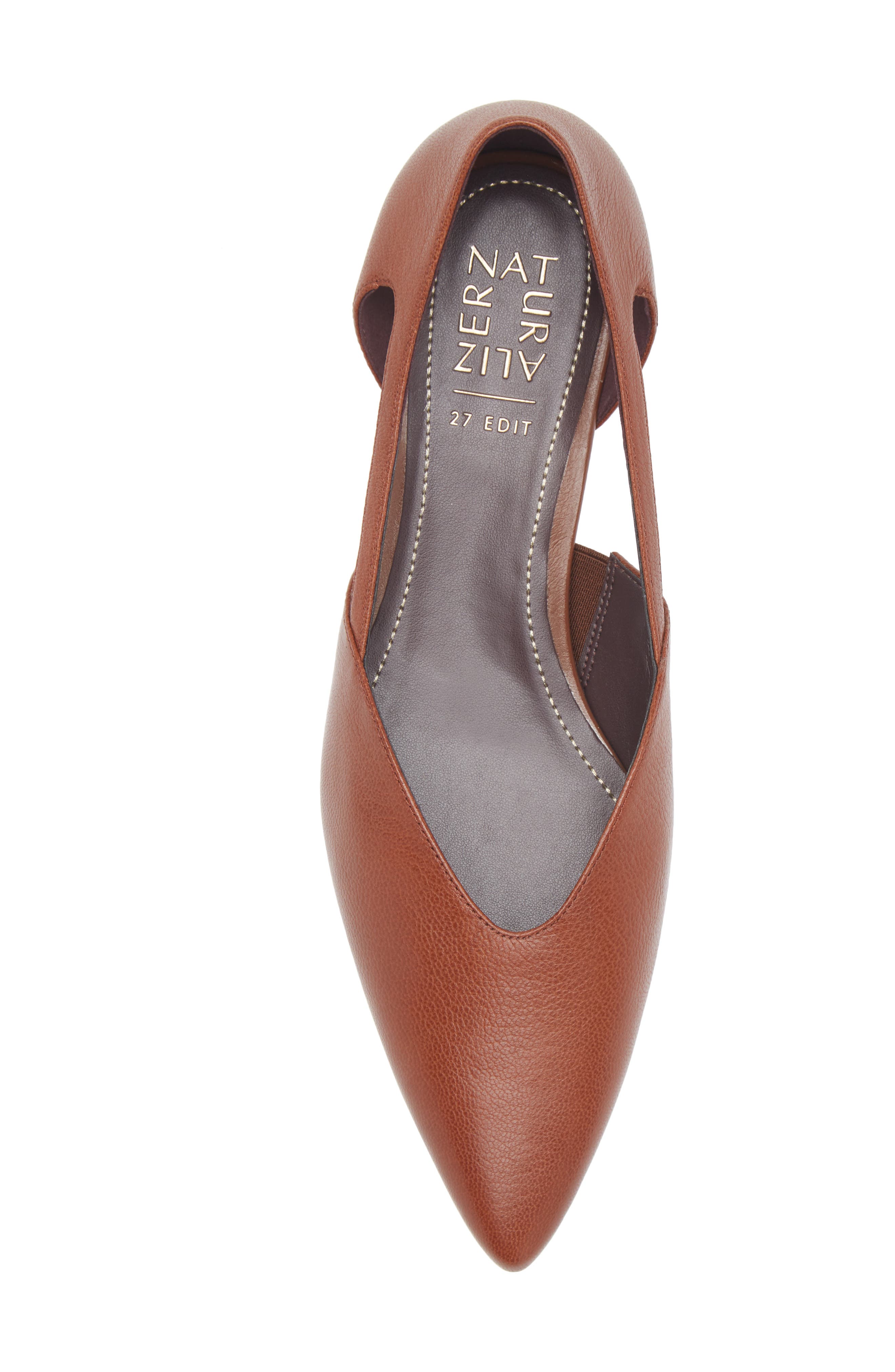 Sydney Pointed Toe Flat, Alternate, color, CARAMEL BROWN