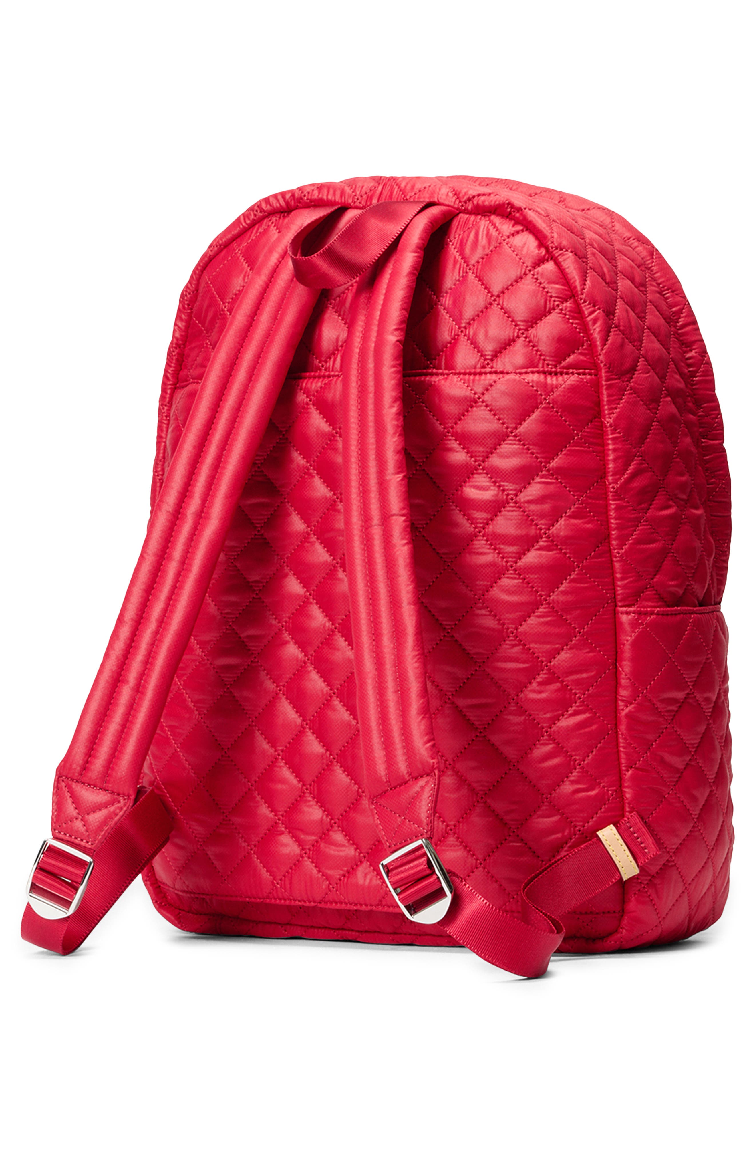 MZ Wallace Metro Deluxe Quilted Nylon Backpack, Alternate, color, Apple