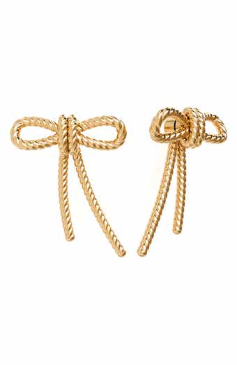 GABI RIELLE Rope Textured Bow Stud Earrings