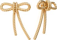 GABI RIELLE Rope Textured Bow Stud Earrings