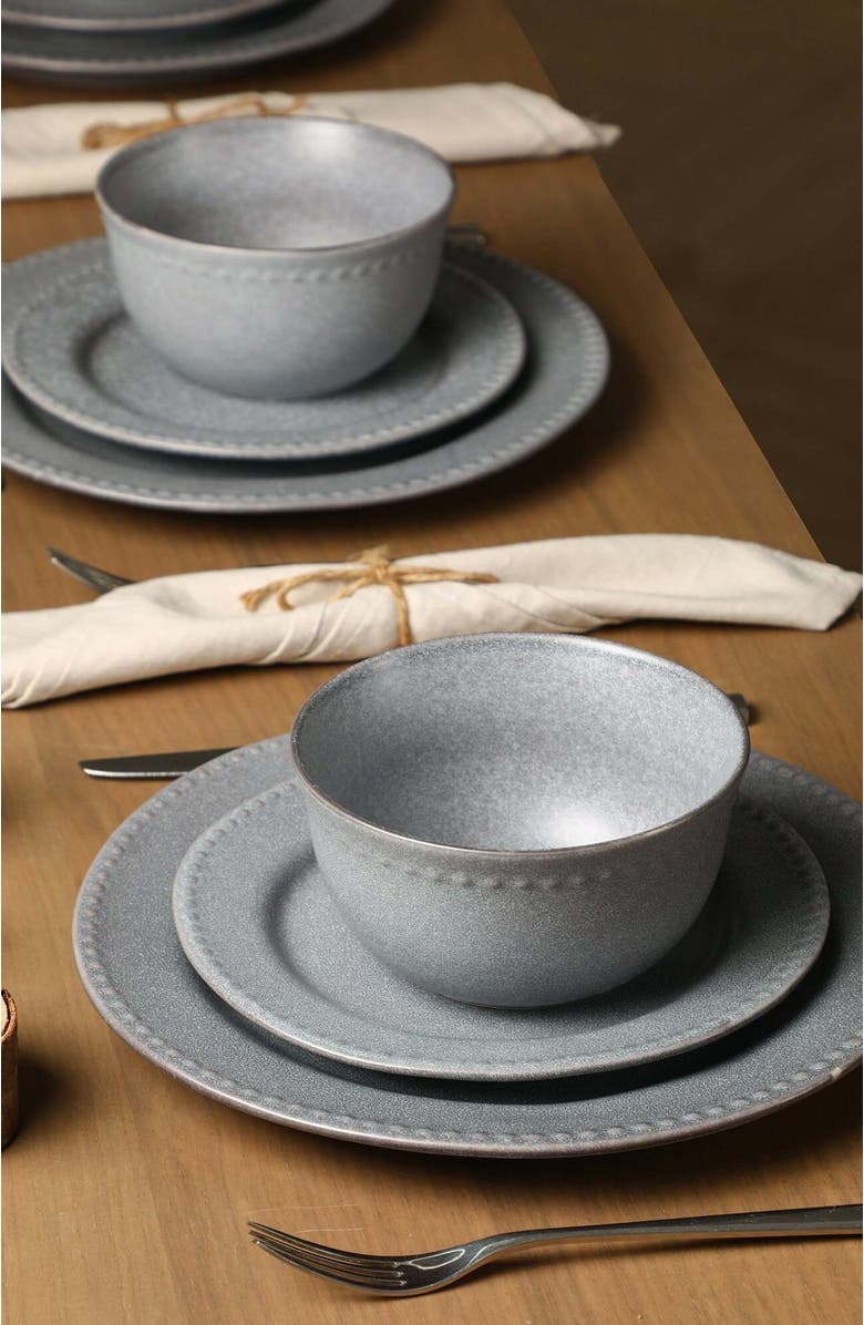 Stone Lain Comet Stoneware 12-Piece Dinnerware Set, Alternate, color, Grey