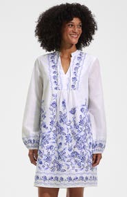 Lands' End Voile Tie Neck Dress