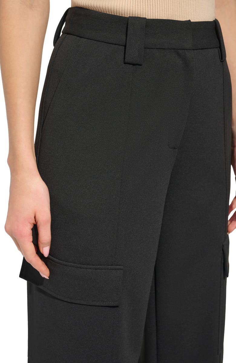 DKNY Straight Leg Crepe Cargo Pants, Alternate, color, 