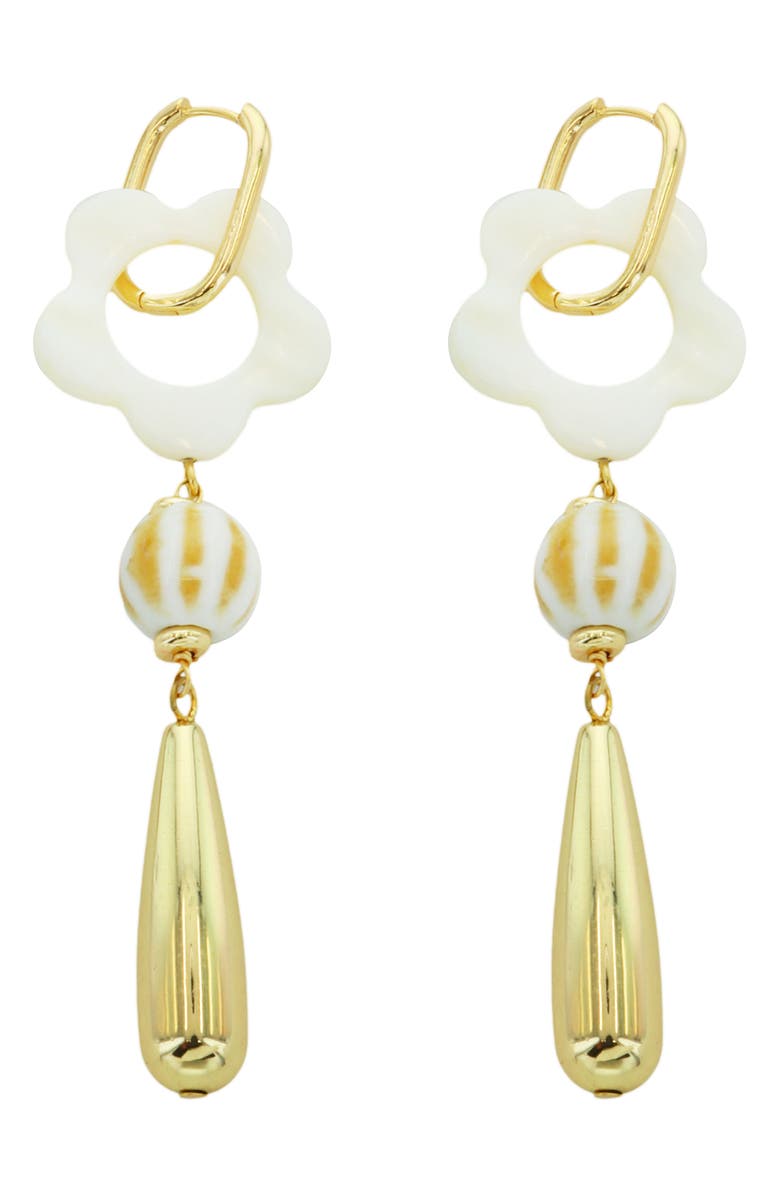 Panacea Clover Teardrop Earrings, Main, color, White