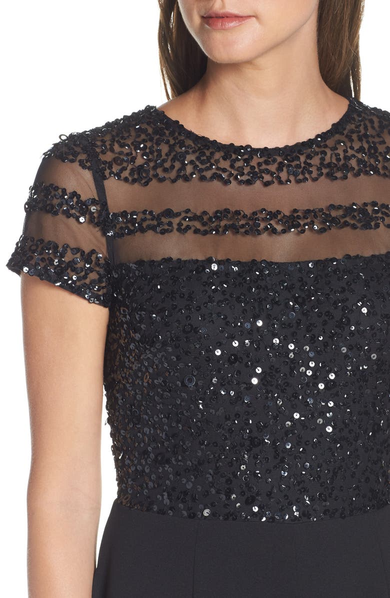 Adrianna Papell Bead Stripe Jumpsuit, Alternate, color,