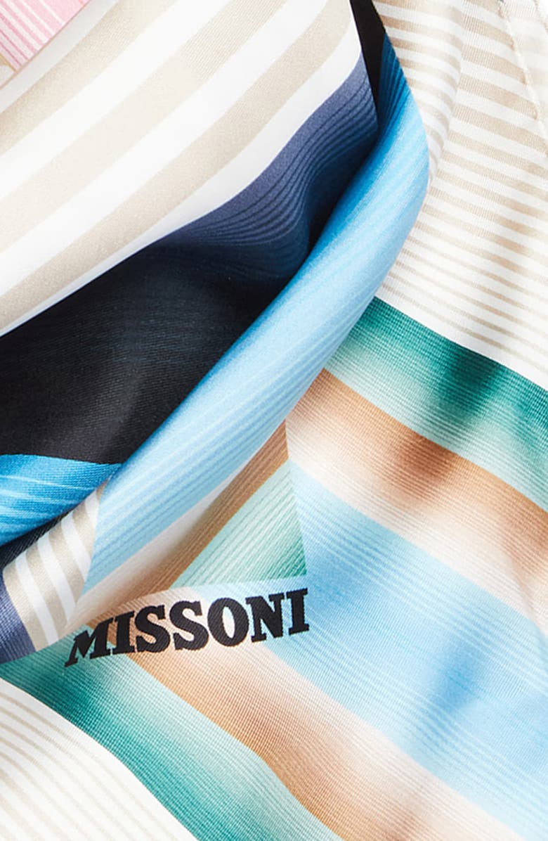 Missoni Chevron Print Silk Square Scarf, Alternate, color, 0001 Pink Blue Multi