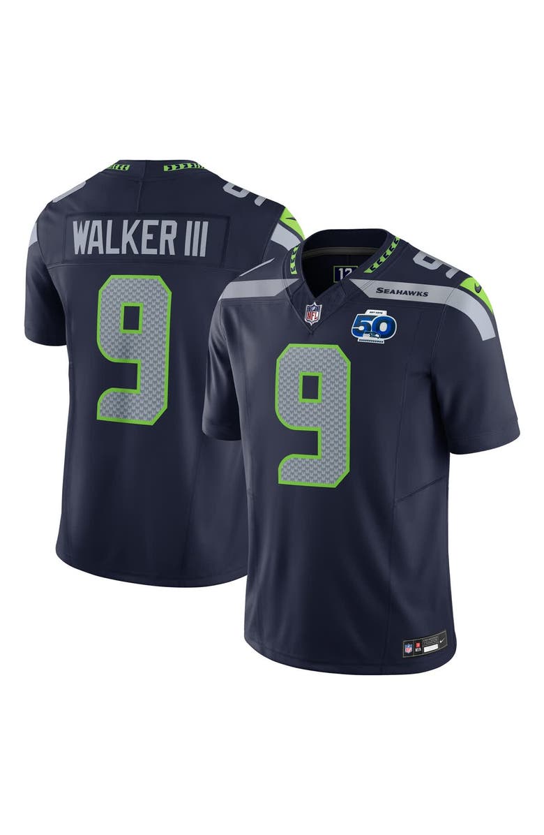 Nike Men's Nike Kenneth Walker III College Navy Seattle Seahawks Team 50th Season Vapor F.U.S.E. Limited Jersey, Main, color, College Navy