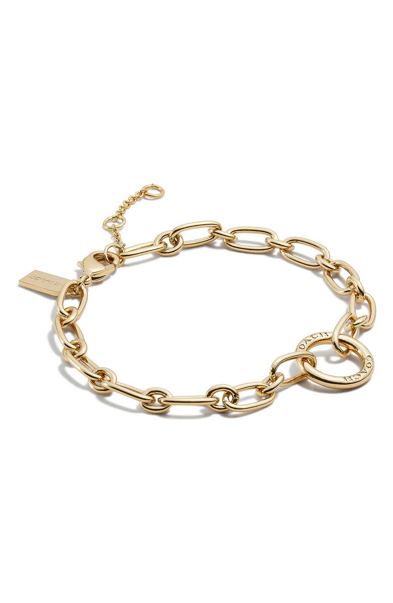 COACH Chain Link Bracelet, Main, color, Shiny Gold