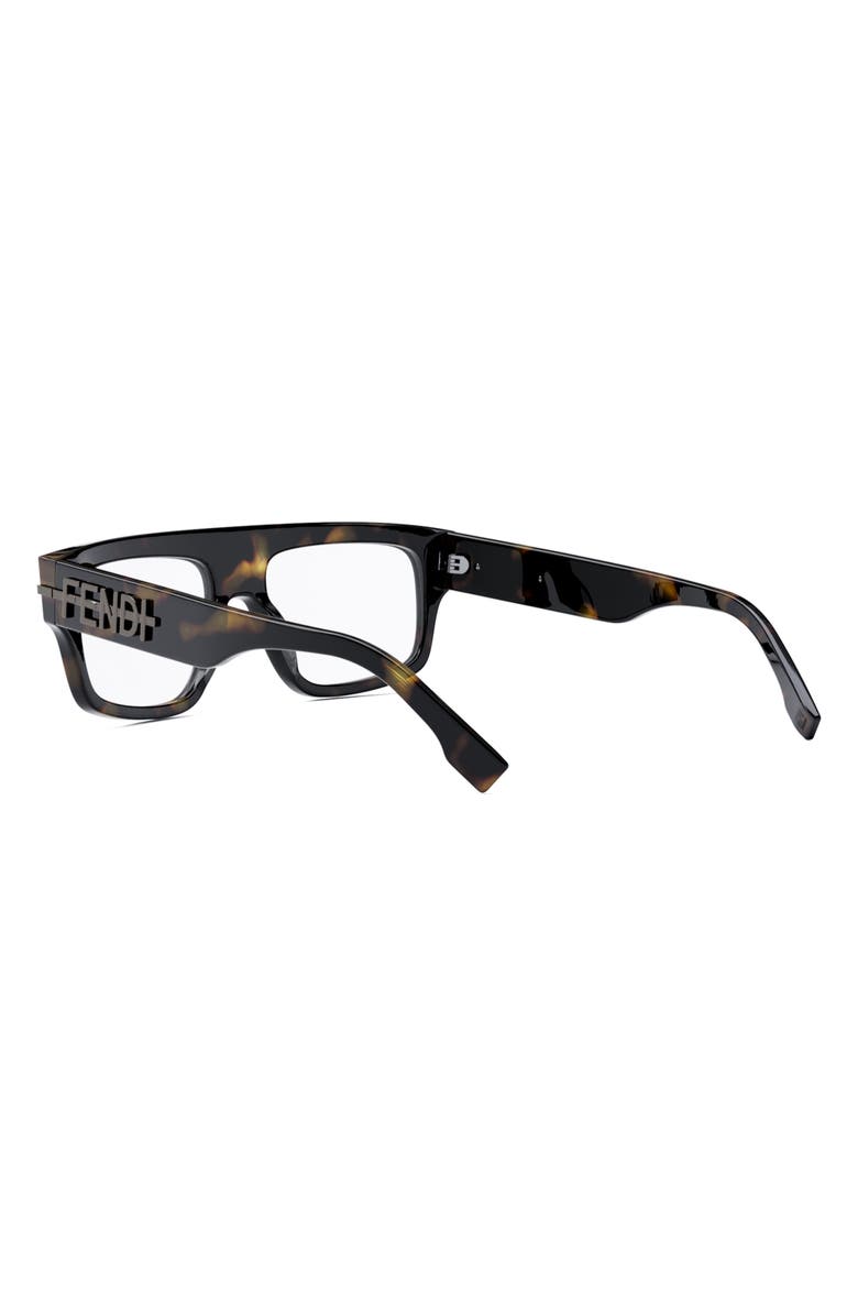 Fendi 'Fendigraphy 54mm Rectangular Optical Glasses, Alternate, color, Dark Havana