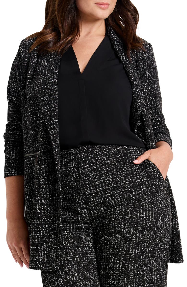NIC+ZOE Dotty Grid Zip Pocket Blazer, Alternate, color,