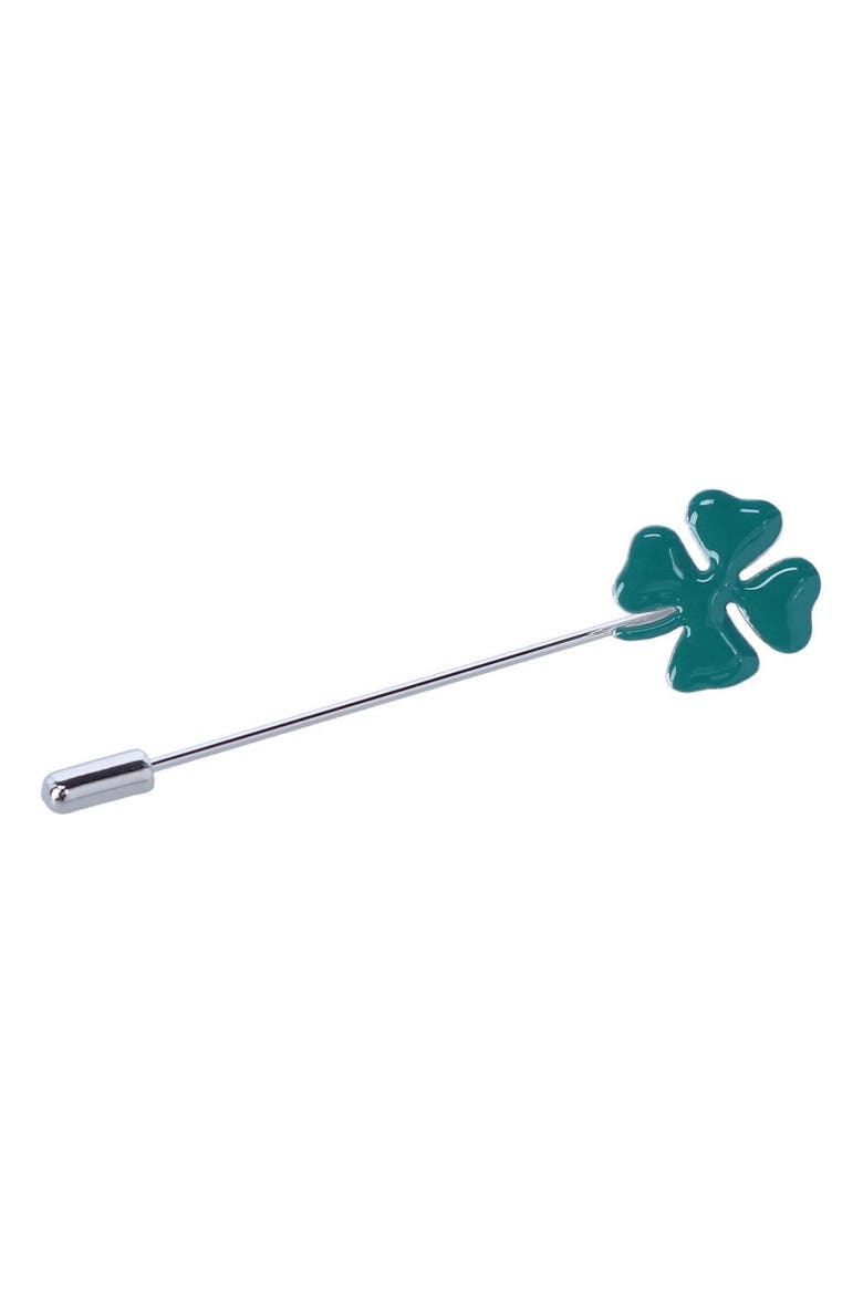 Shay Shamrock Novelty Cufflinks and Lapel Pin Set, Alternate, color, Green
